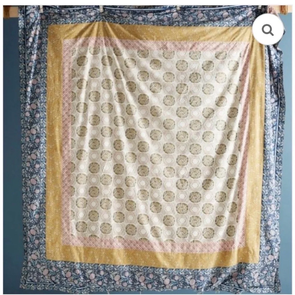FULL SET Anthropologie Meguro Queen Duvet Cover, 2 Standard Shams, 2 Euro Shams